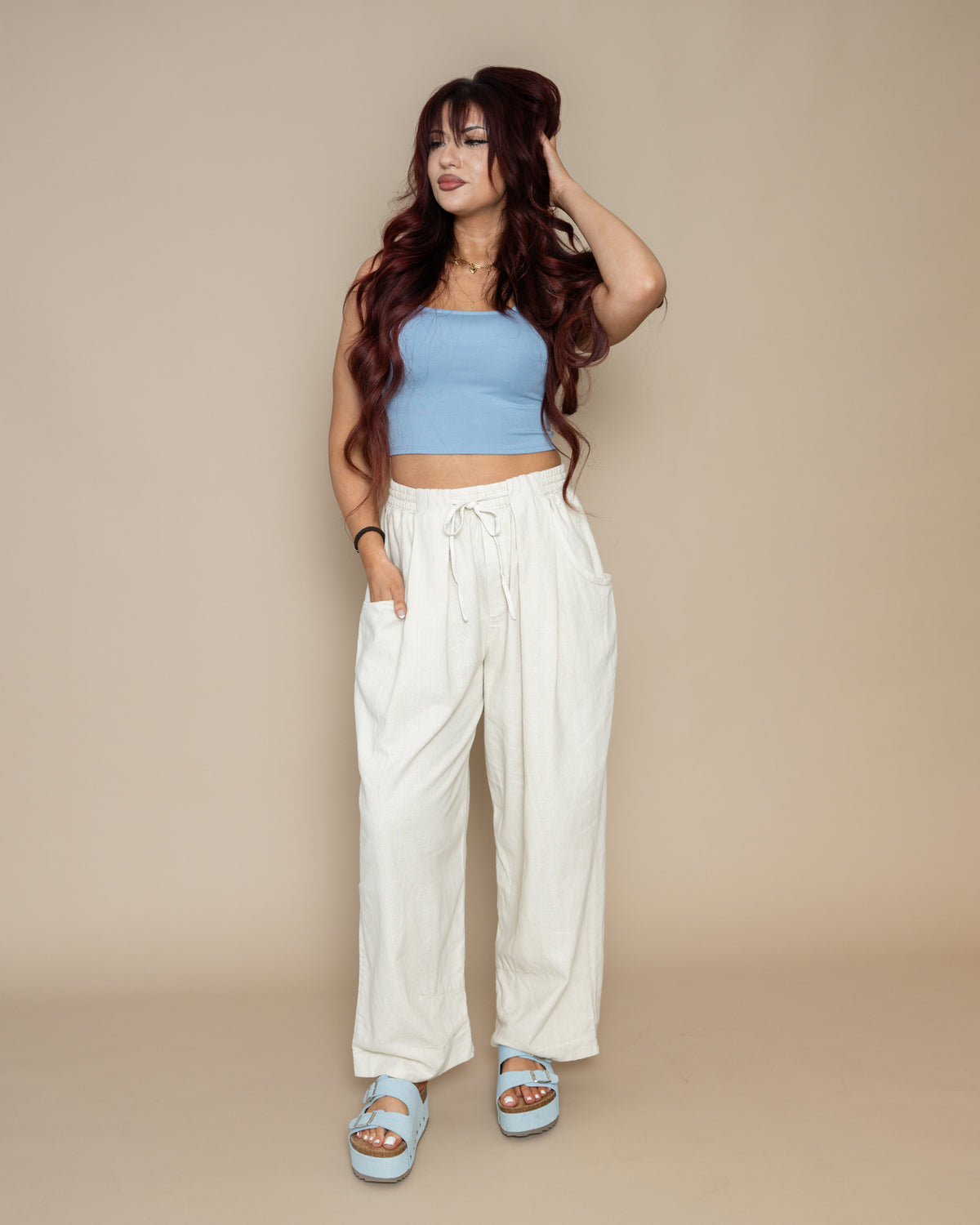 Free People Chambers Laidback Pull On Pants in Summer Sand