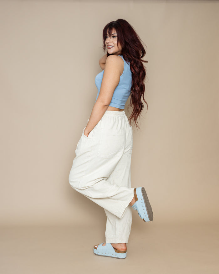 Free People Chambers Laidback Pull On Pants in Summer Sand