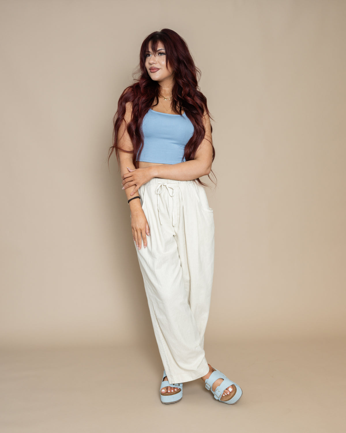 Free People Chambers Laidback Pull On Pants in Summer Sand