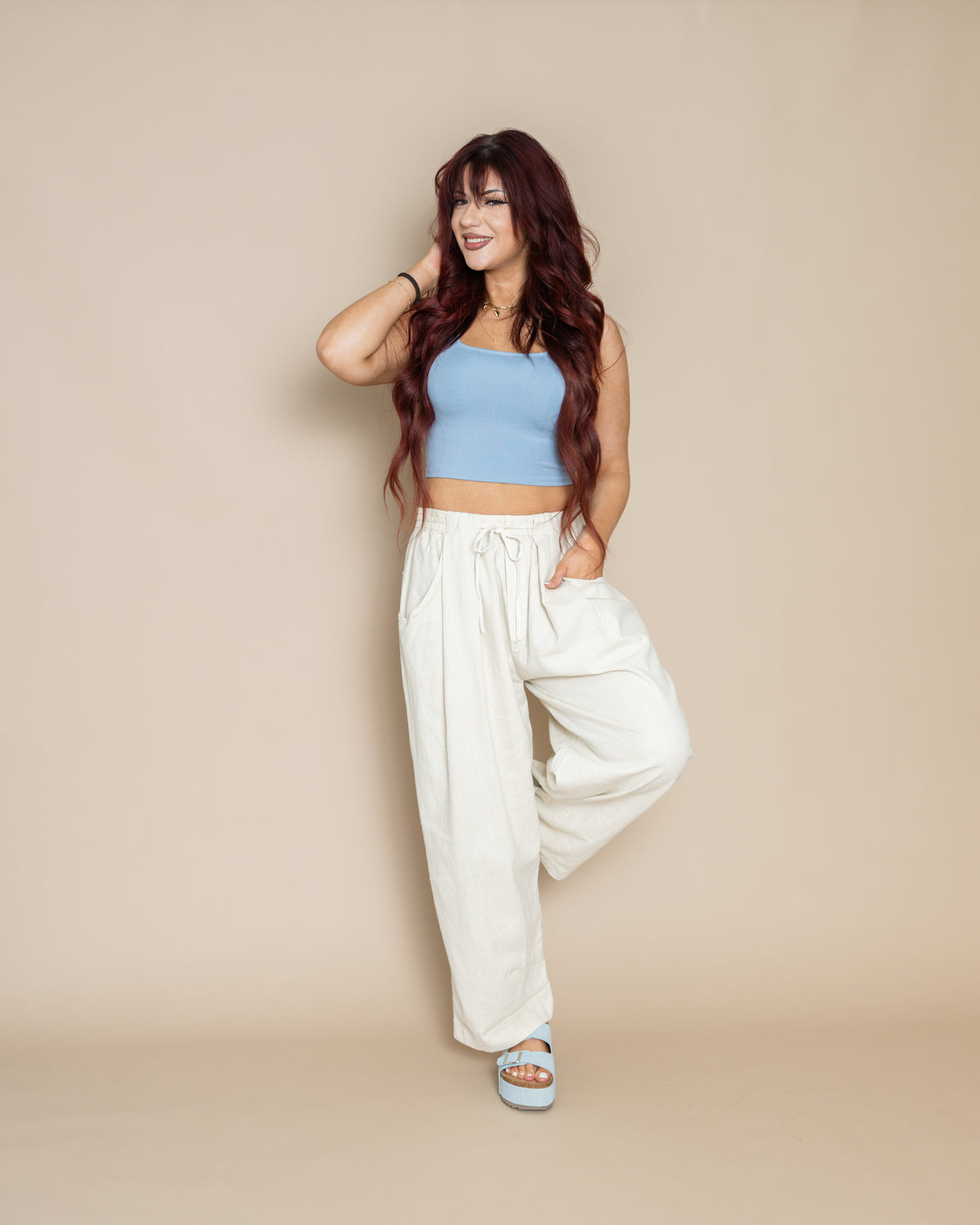 Free People Chambers Laidback Pull On Pants in Summer Sand