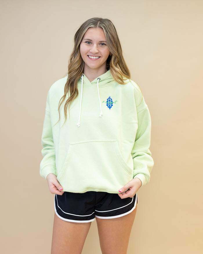 Free People Final Call Front Logo Hoodie in Whipped Lime