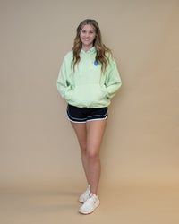 Free People Final Call Front Logo Hoodie in Whipped Lime
