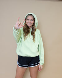 Free People Final Call Front Logo Hoodie in Whipped Lime