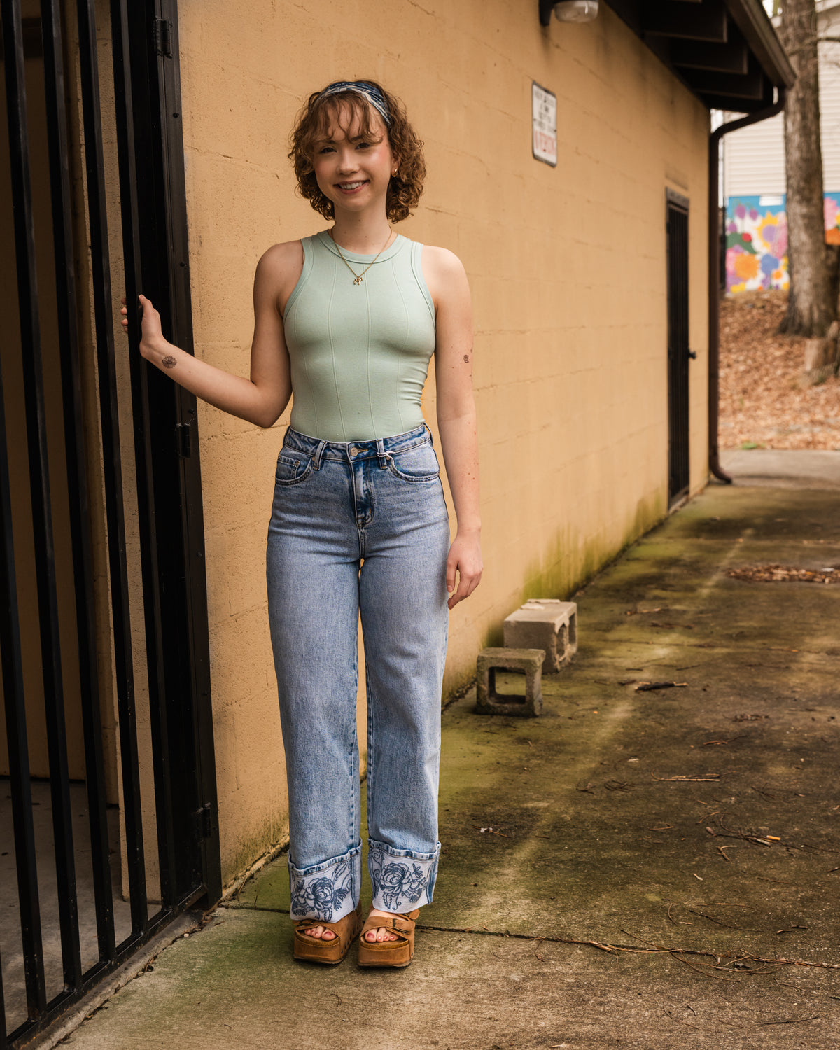 Dream On Embroidered Denim Jeans