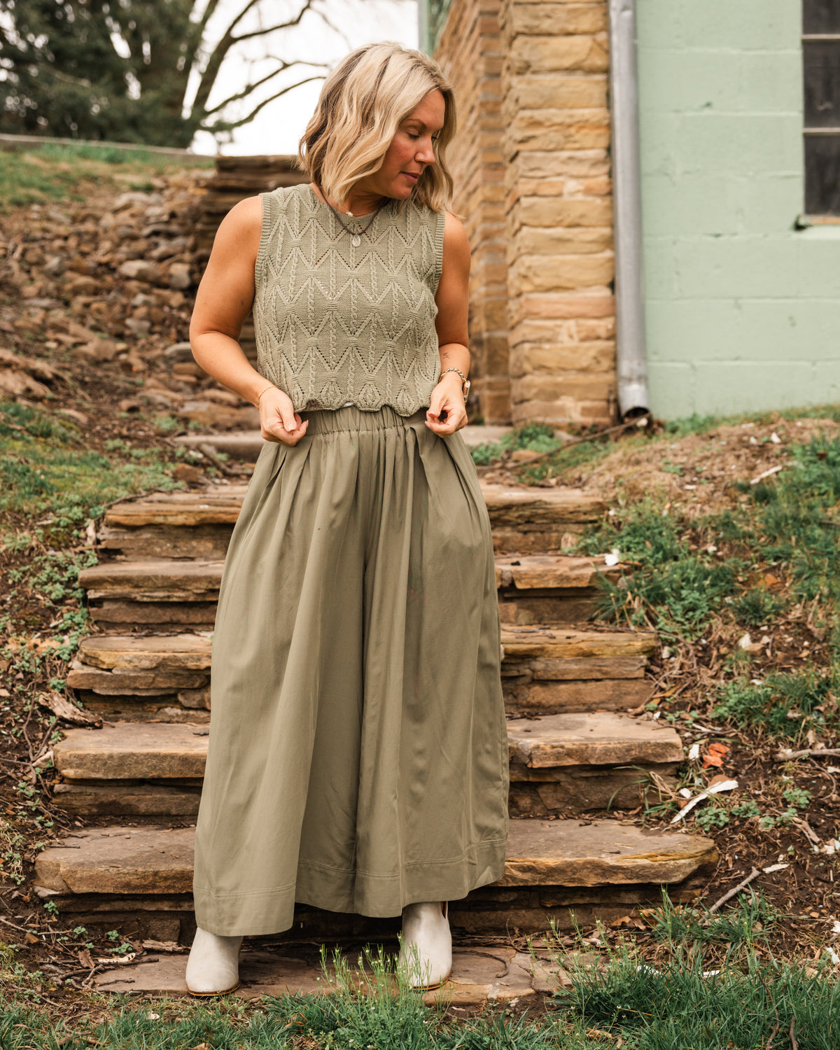 Sage the Label Succulent Sweater Tank