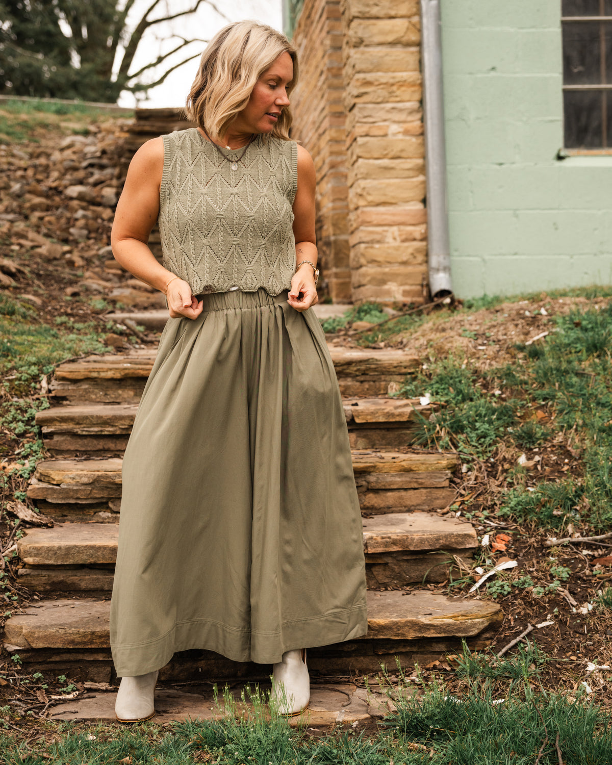 Sage the Label Succulent Sweater Tank