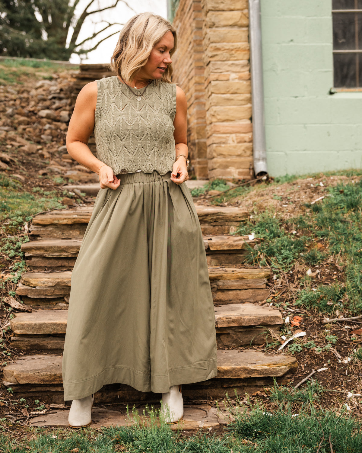 Sage the Label Succulent Sweater Tank