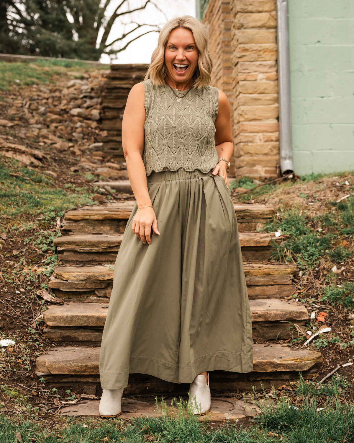 Sage the Label Succulent Sweater Tank