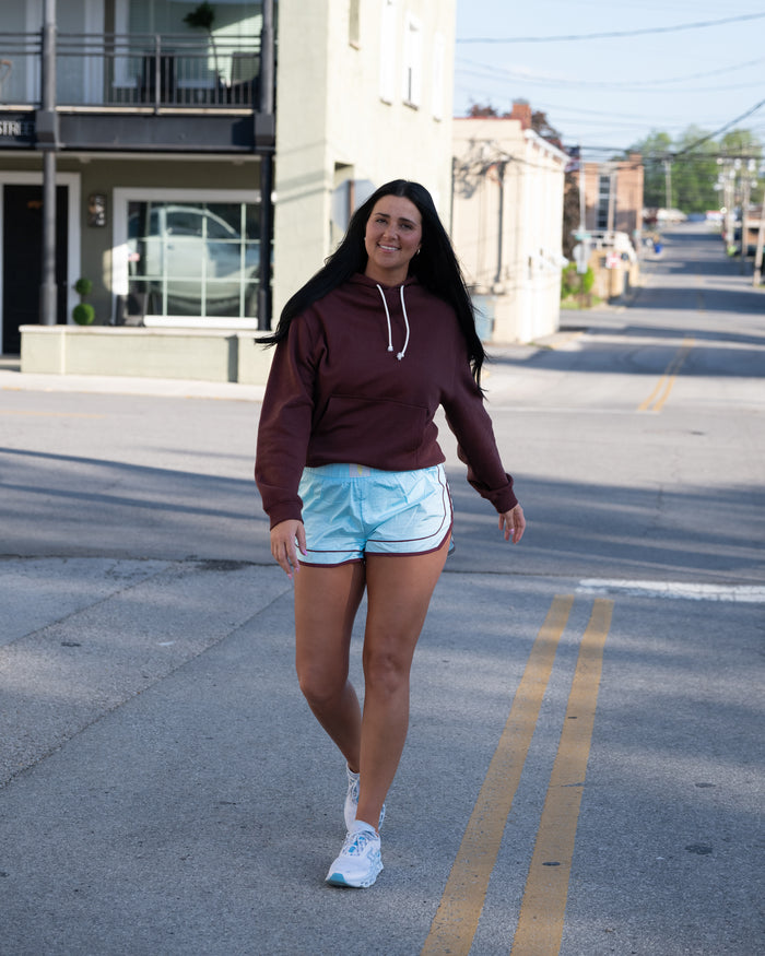 Free People Varsity Blues Shorts in Cool Down Combo