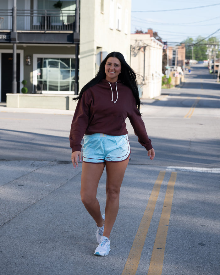 Free People Varsity Blues Shorts in Cool Down Combo