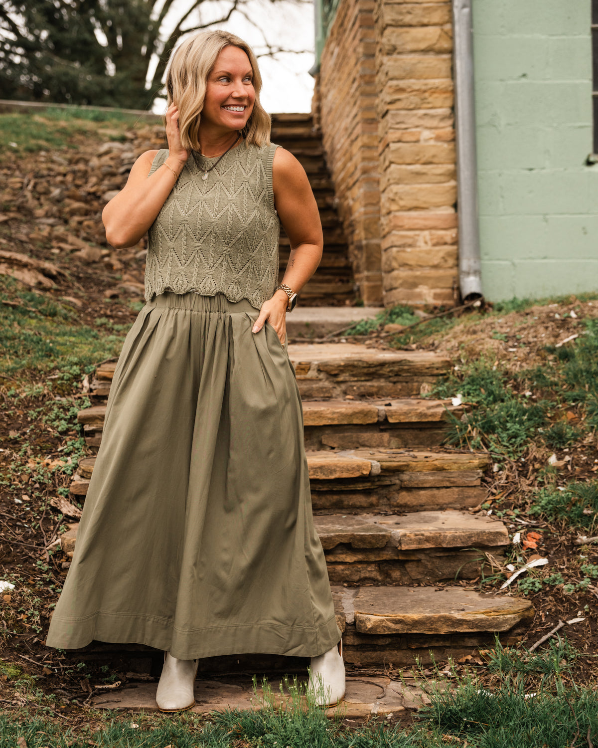 Sage the Label Succulent Sweater Tank