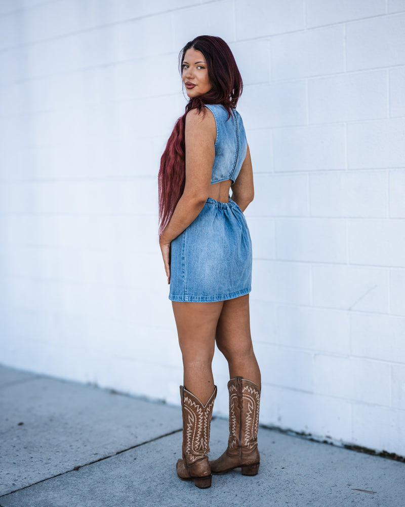 Free People Atlas Denim Mini Dress The Dressing Room Free People Atlas Denim Mini Dress The Dressing Room