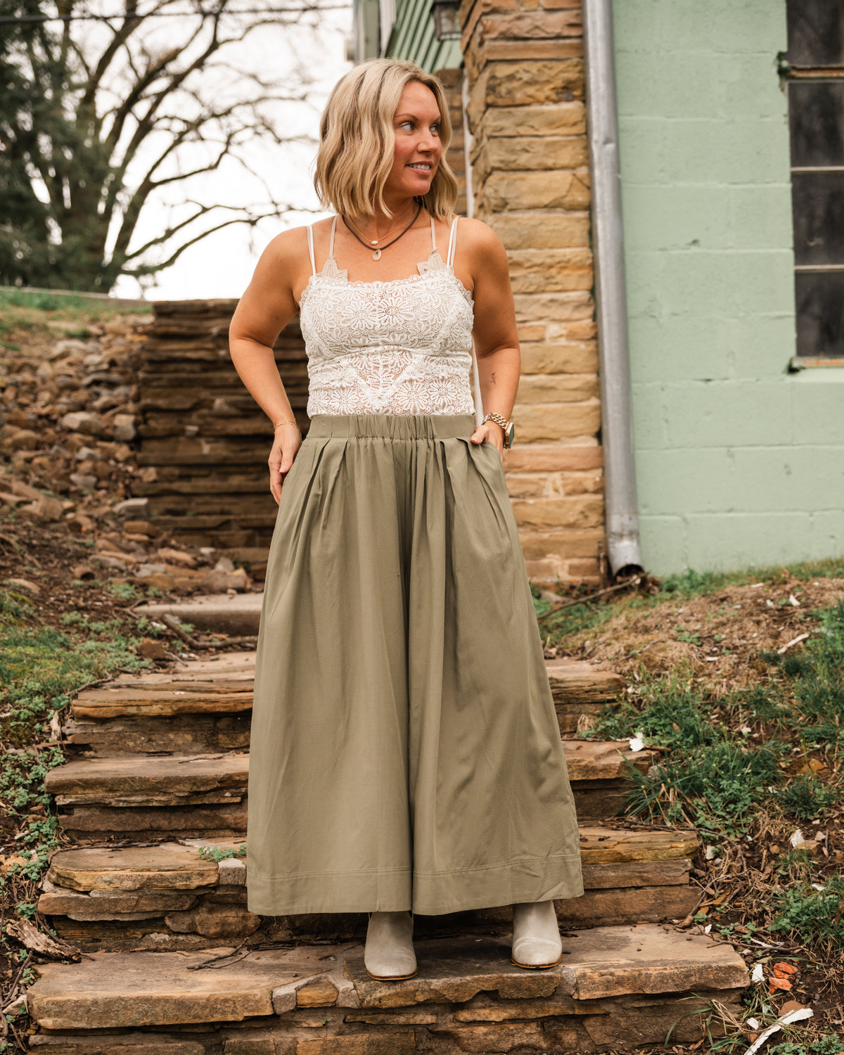 Dry Herb Wide Leg Pants