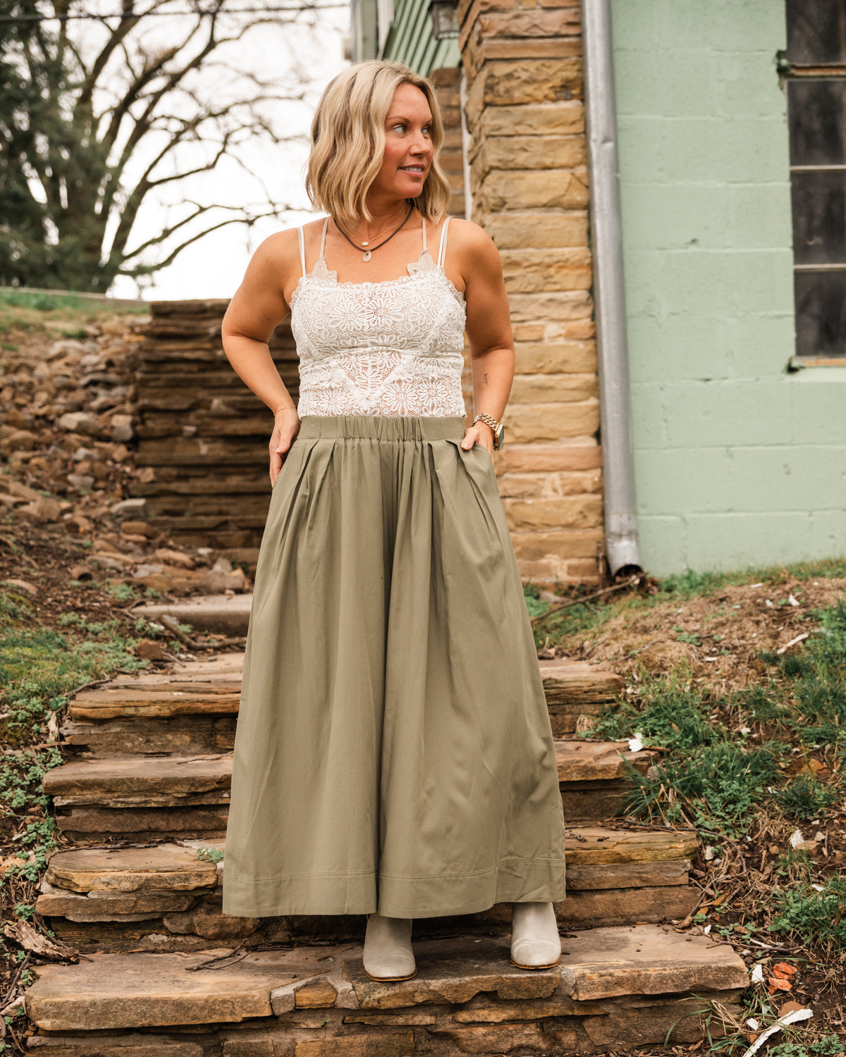 Dry Herb Wide Leg Pants
