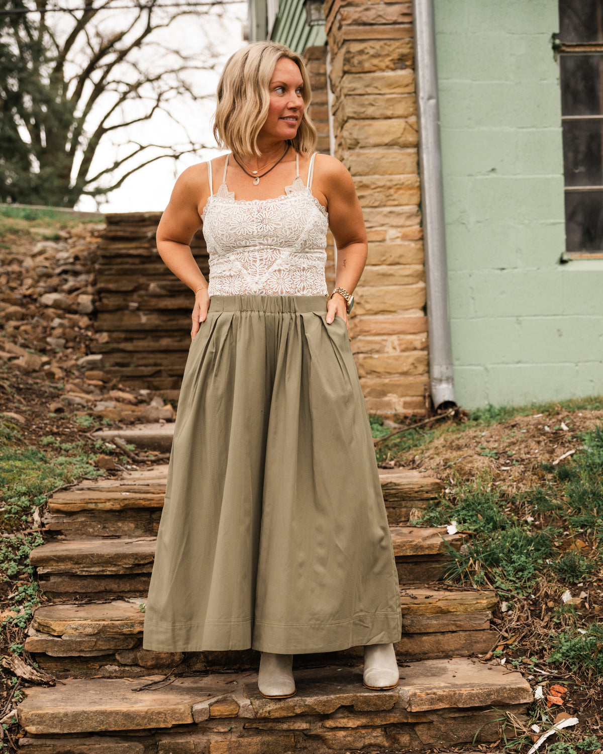 Dry Herb Wide Leg Pants