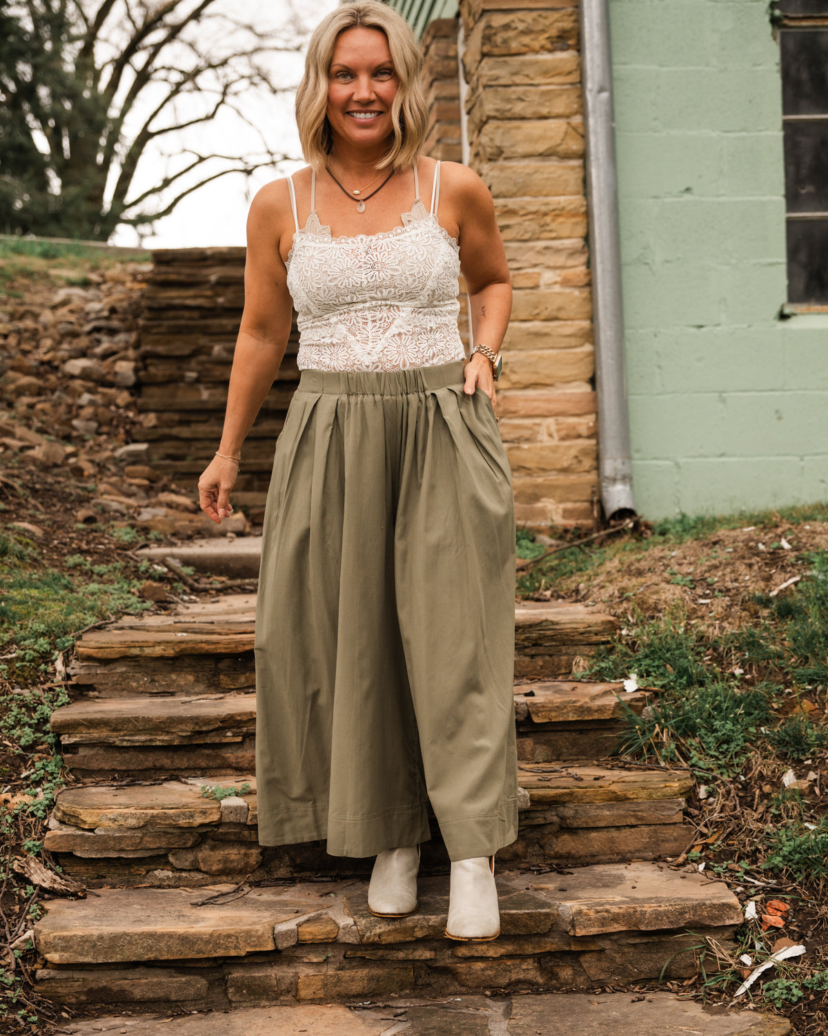 Dry Herb Wide Leg Pants