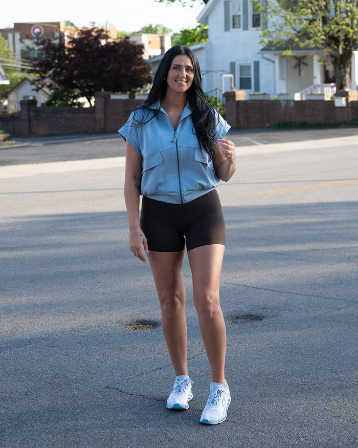 Free People Never Better Bike Shorts in Chocolate