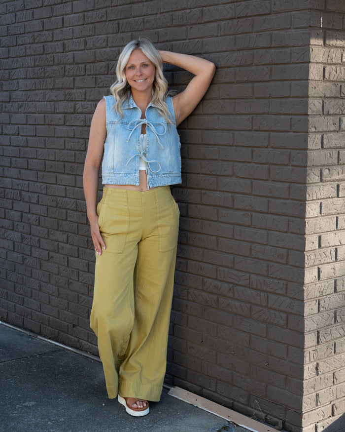 Free People Breezy Denim Pull On in Antelope