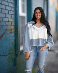 Denim & Ruffles Top