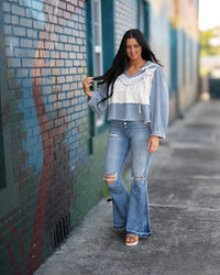 Denim & Ruffles Top