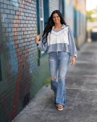 Denim & Ruffles Top