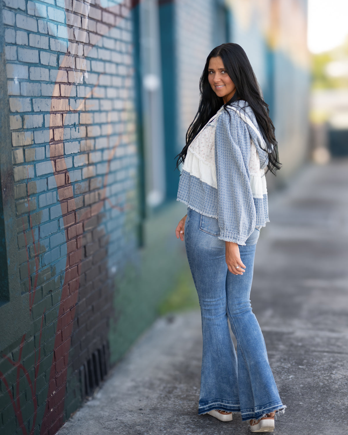 Denim & Ruffles Top