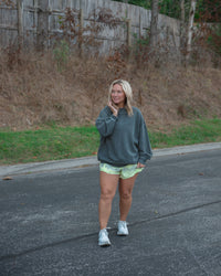 Free People Palm Springs Pullover in Washed Black