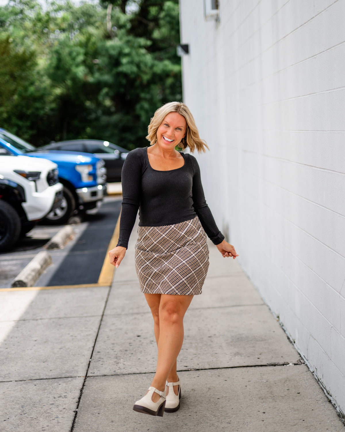 Sadie & Sage Never Better Square Neck Long Sleeve Top