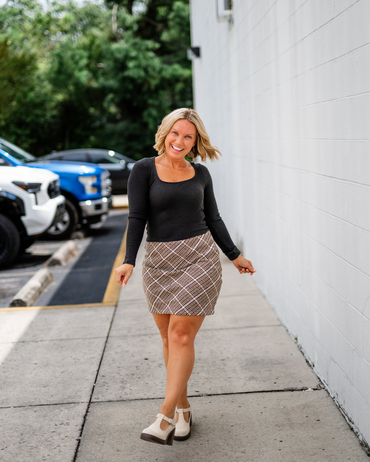 Sadie & Sage Never Better Square Neck Long Sleeve Top