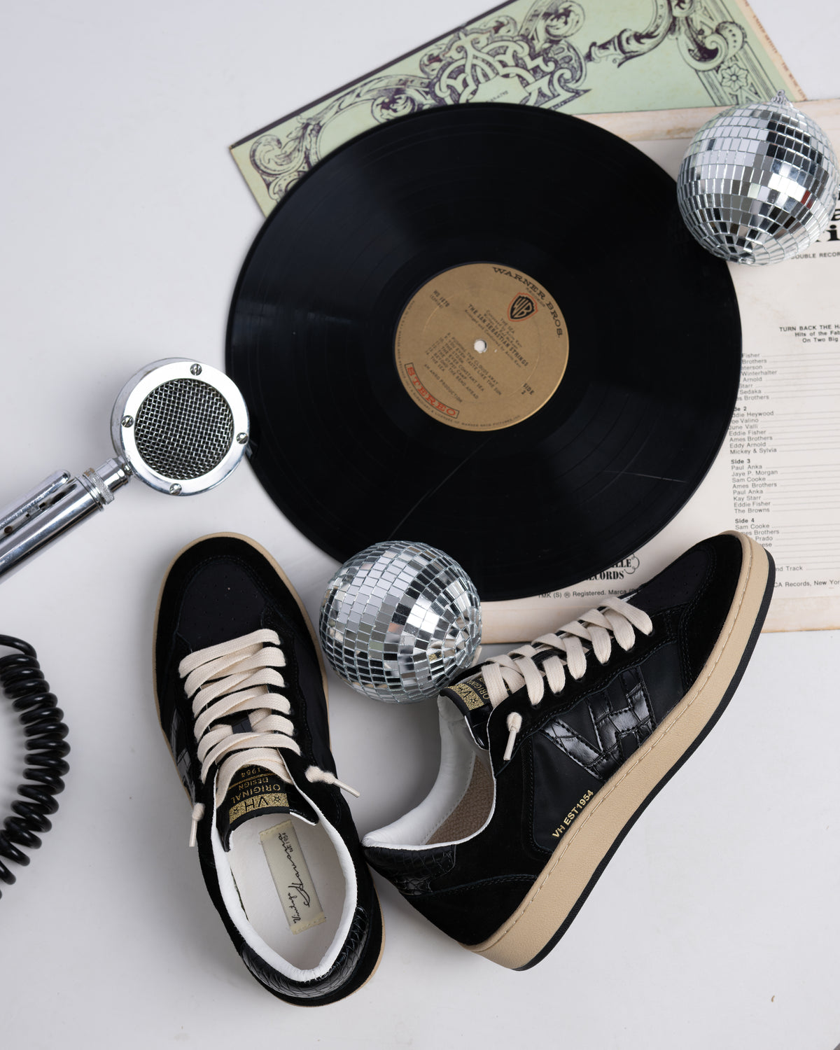 Vintage Havana Next Sneakers in Black Crocodile