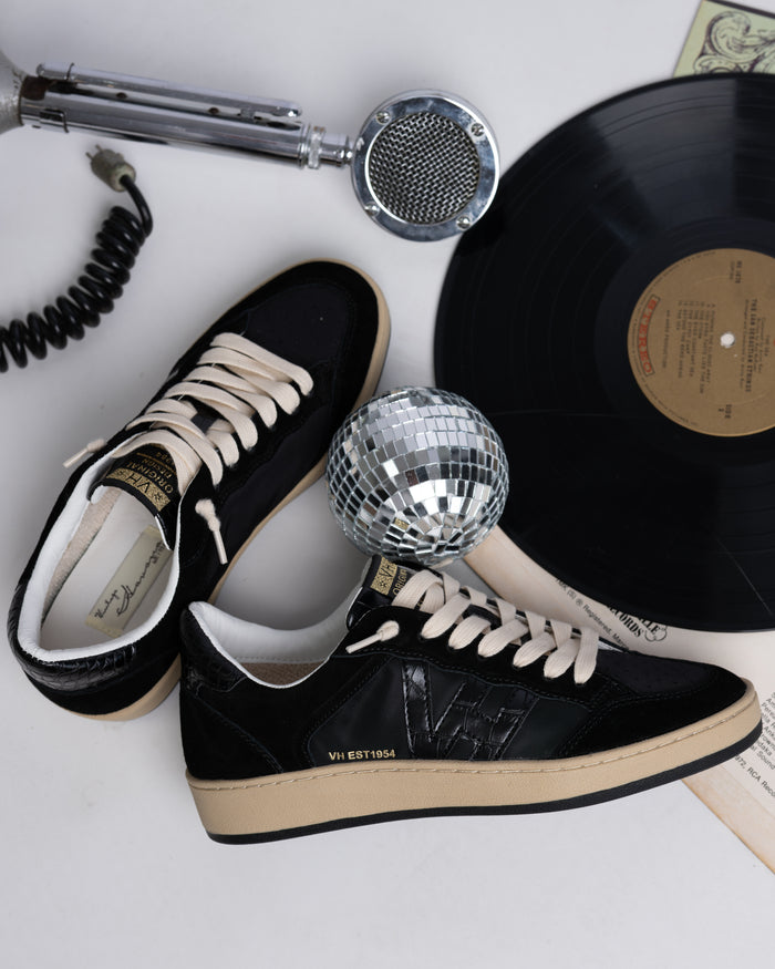 Vintage Havana Next Sneakers in Black Crocodile