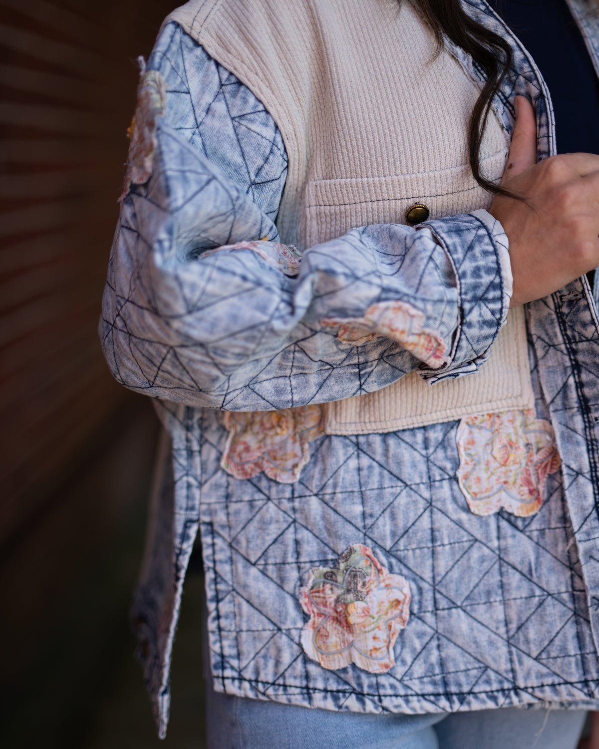 POL Quilted Patchwork Jacket