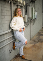 Free People Easy Street Crop Pullover Moon Glow