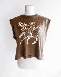 Ride or Die Muscle Tee - Cocoa
