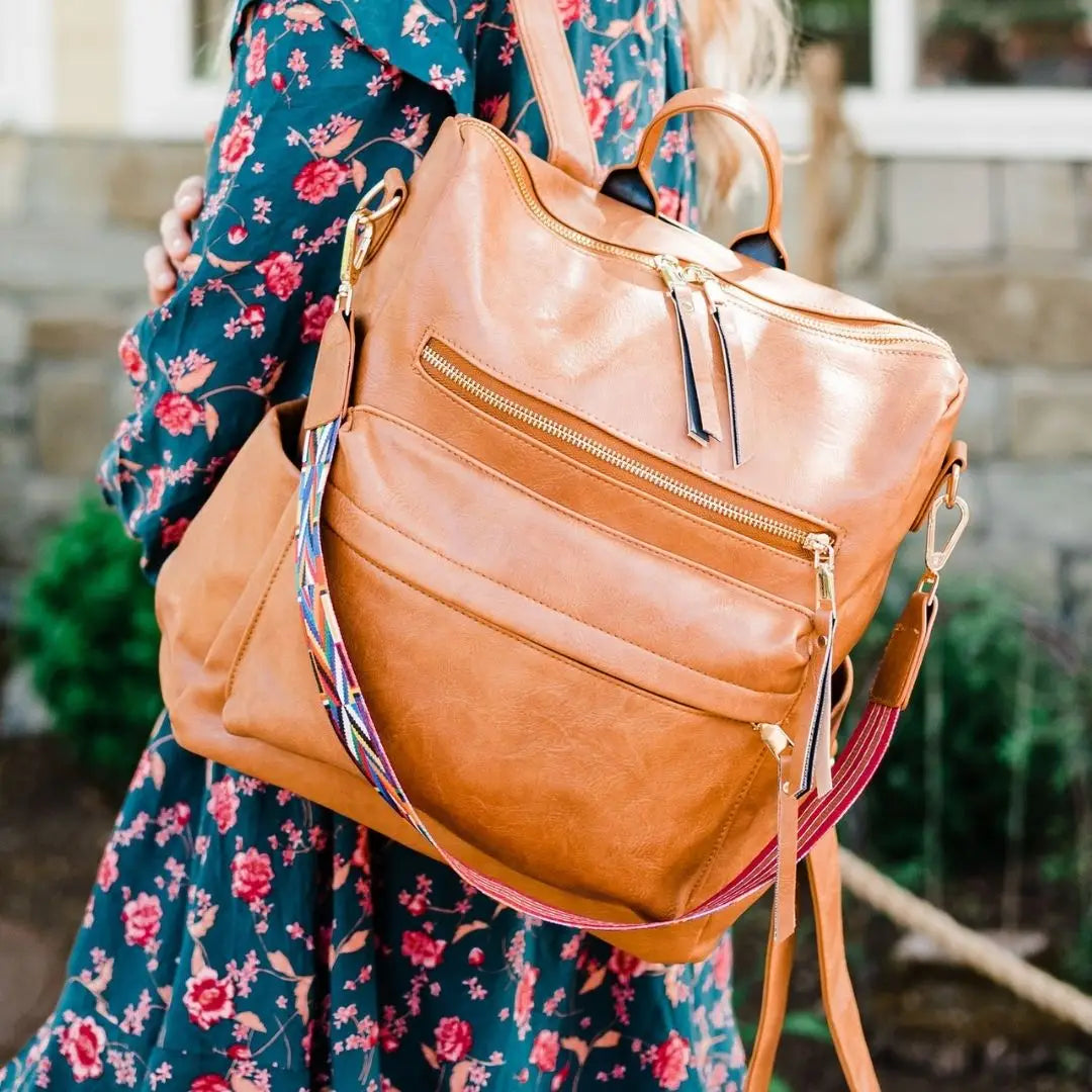 Vegan Leather Convertible Backpack Purses